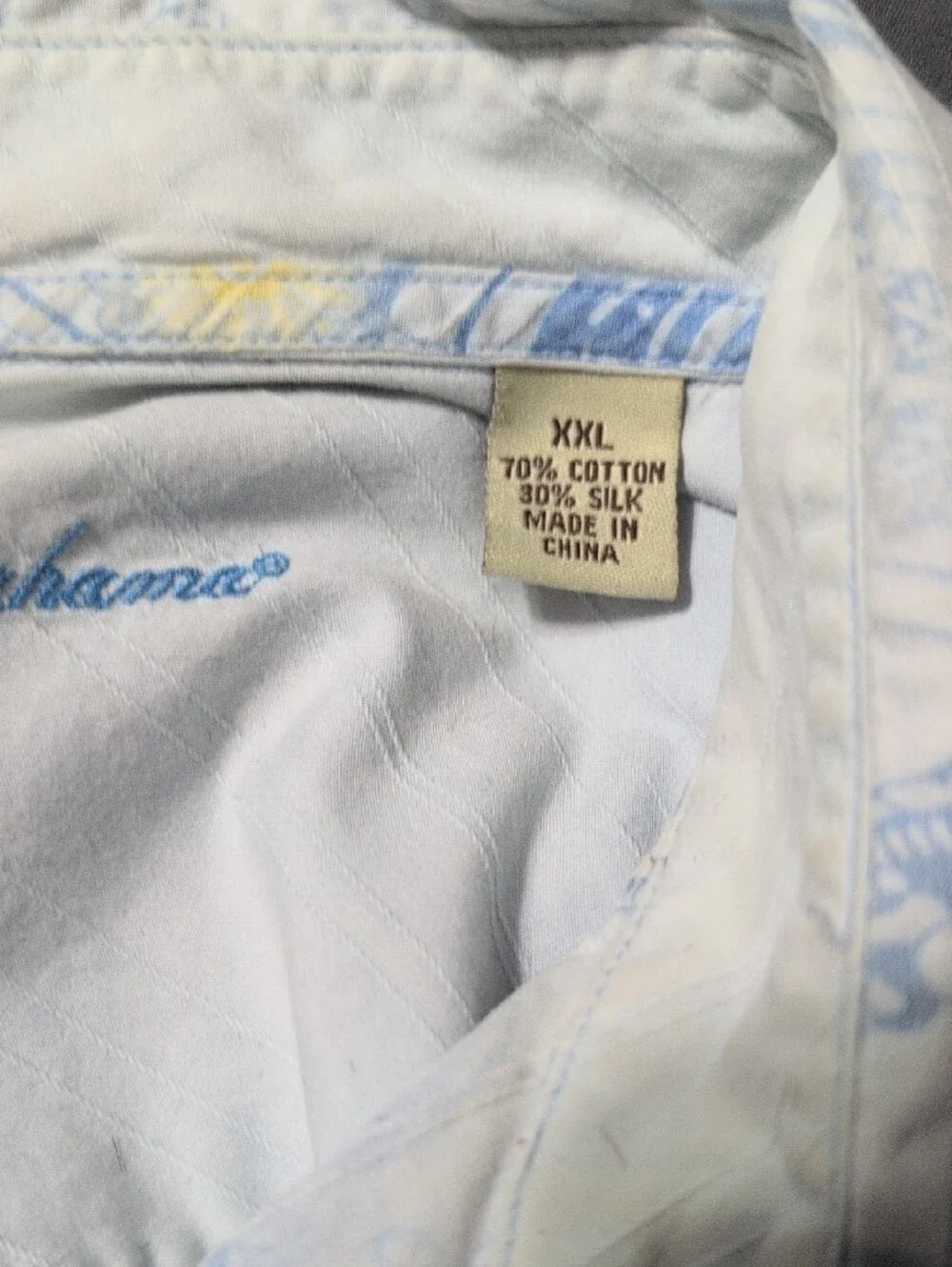 Tommy Bahama Light Blue Patterned Men's Shirt Jacket